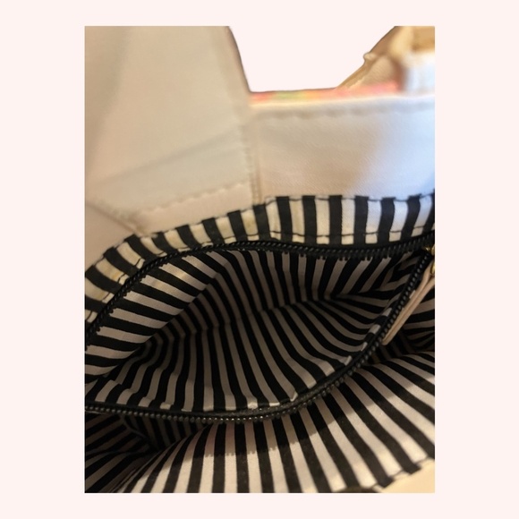 Betsey Johnson Psychedelic Watercolor Mini Tote w Crossbody Strap Pre-Loved - Picture 11 of 12